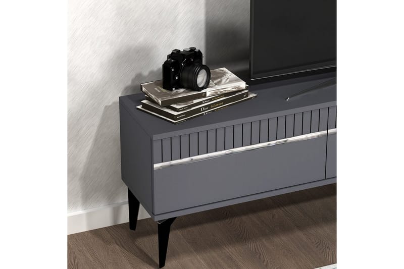 Defneia TV-benk 180 cm - Sølv/Antrasitt - Møbler - TV- & Mediamøbler - TV benk & mediabenk