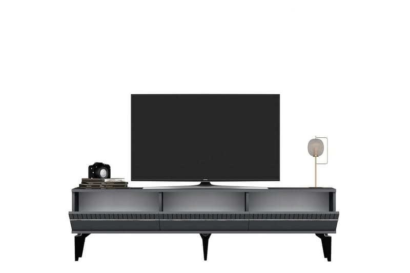 Defneia TV-benk 180 cm - Sølv/Antrasitt - Møbler - TV- & Mediamøbler - TV benk & mediabenk