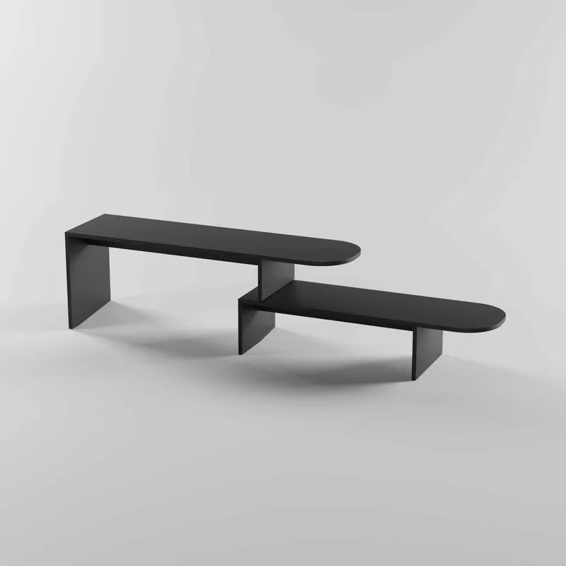 Deliones TV-benk 130 cm, Svart