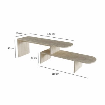 Deliones TV-benk 130 cm - Travertin - Møbler - TV- & Mediamøbler - TV benk & mediabenk