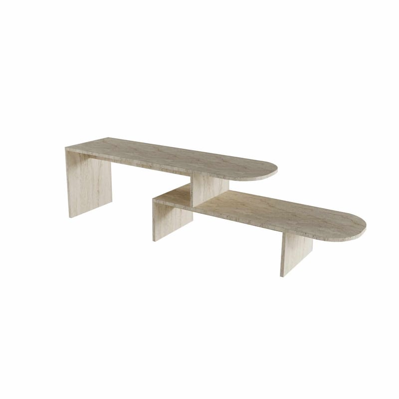Deliones TV-benk 130 cm - Travertin - Møbler - TV- & Mediamøbler - TV benk & mediabenk