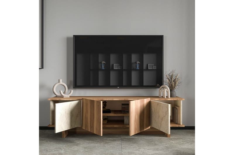 Diannare TV-benk 180 cm - Mellomfarget tre - Møbler - TV- & Mediamøbler - TV benk & mediabenk
