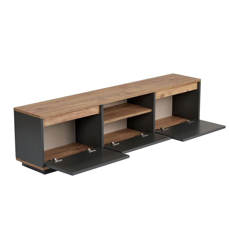 Domar TV-benk 160 cm - Antrasitt/Atlantic pine - Møbler - TV- & Mediamøbler - TV benk & mediabenk