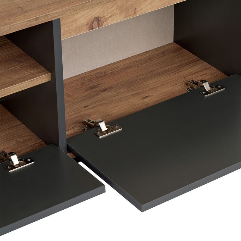 Domar TV-benk 160 cm - Antrasitt/Atlantic pine - Møbler - TV- & Mediamøbler - TV benk & mediabenk