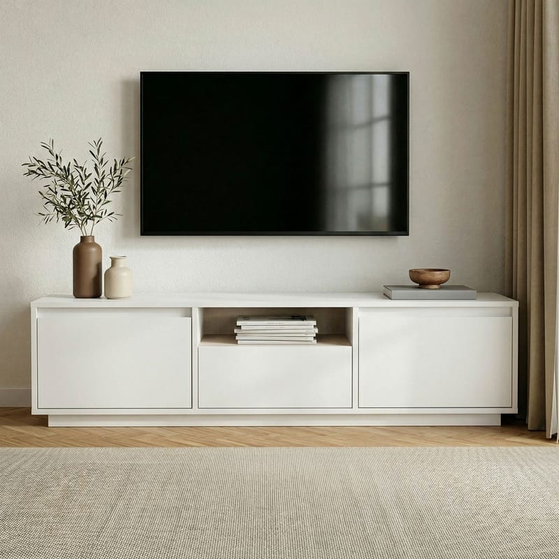 Domar TV-benk 160 cm - Naturlig hvit - Møbler - TV- & Mediamøbler - TV benk & mediabenk