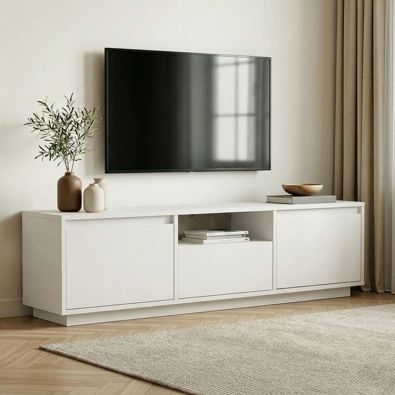 Domar TV-benk 160 cm - Naturlig hvit - Møbler - TV- & Mediamøbler - TV benk & mediabenk