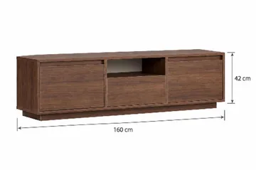 Domar TV-benk med oppbevaring 160 cm - Valnøtt - Møbler - TV- & Mediamøbler - TV benk & mediabenk
