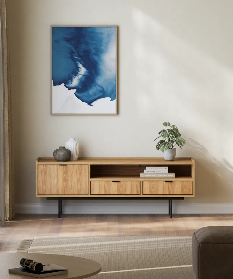 Dravo TV-benk 150 cm - Naturlig hickory - Møbler - TV- & Mediamøbler - TV benk & mediabenk