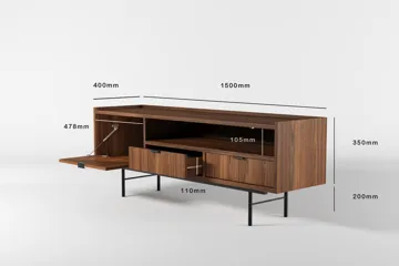 Dravo TV-benk 150 cm - Warmia valnøtt - Møbler - TV- & Mediamøbler - TV benk & mediabenk