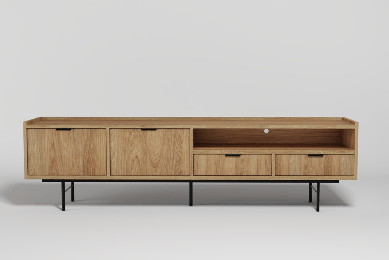 Dravo TV-benk 200 cm - Naturlig hickory - Møbler - TV- & Mediamøbler - TV benk & mediabenk