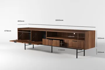 Dravo TV-benk 200 cm - Warmia valnøtt - Møbler - TV- & Mediamøbler - TV benk & mediabenk