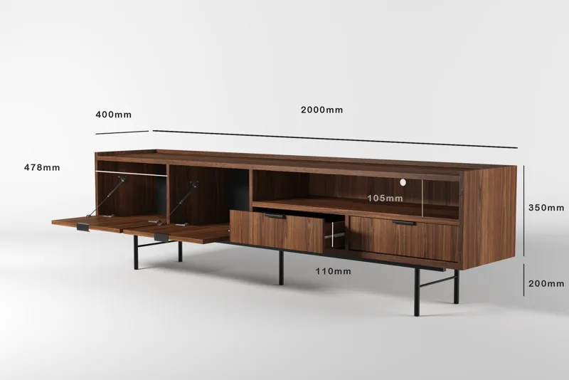 Dravo TV-benk 200 cm - Warmia valnøtt - Møbler - TV- & Mediamøbler - TV benk & mediabenk