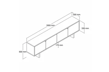 Edrion TV-benk 180 cm - Beige - Møbler - TV- & Mediamøbler - TV benk & mediabenk