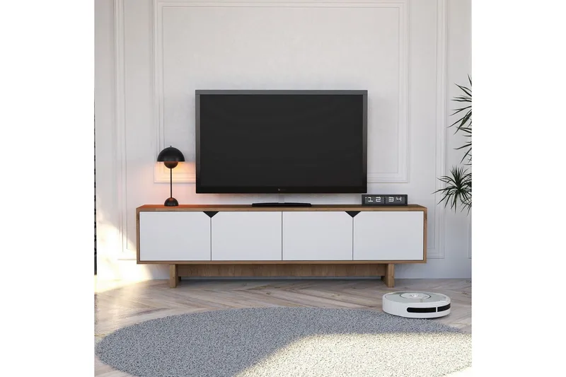Edrion TV-benk 180 cm - Hvit - Møbler - TV- & Mediamøbler - TV benk & mediabenk