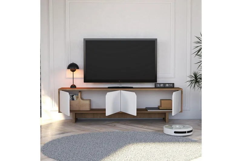 Edrion TV-benk 180 cm - Hvit - Møbler - TV- & Mediamøbler - TV benk & mediabenk