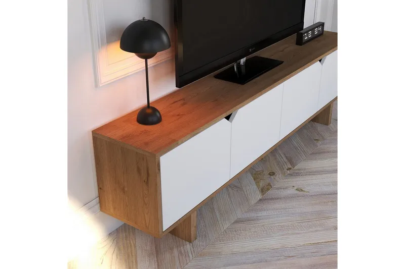 Edrion TV-benk 180 cm - Hvit - Møbler - TV- & Mediamøbler - TV benk & mediabenk