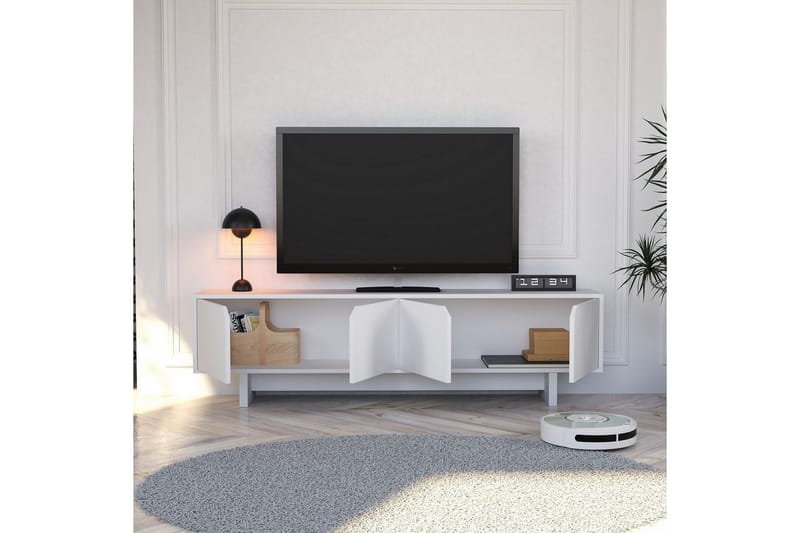 Edrion TV-benk 180 cm - Hvit - Møbler - TV- & Mediamøbler - TV benk & mediabenk