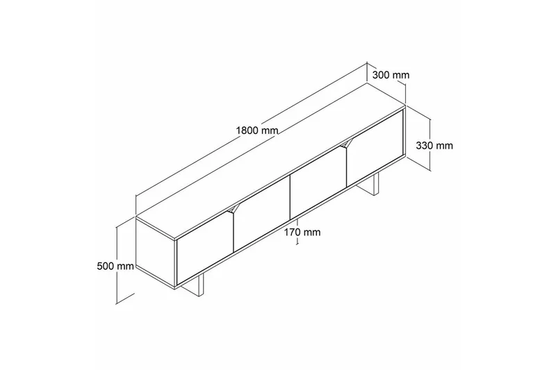 Edrion TV-benk 180 cm - Natur - Møbler - TV- & Mediamøbler - TV benk & mediabenk