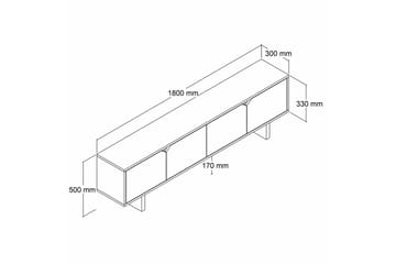 Edrion TV-benk 180 cm - Travertin - Møbler - TV- & Mediamøbler - TV benk & mediabenk