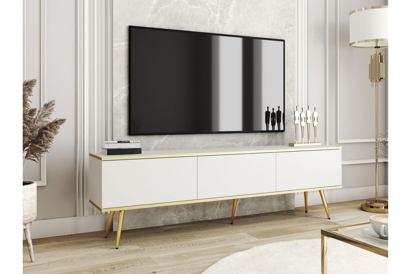 Edson TV-benk 175 cm - Hvit - Møbler - TV- & Mediamøbler - TV benk & mediabenk