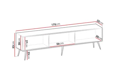 Edson TV-benk 175 cm - Hvit - Møbler - TV- & Mediamøbler - TV benk & mediabenk