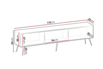 Edson TV-benk 175 cm - Hvit - Møbler - TV- & Mediamøbler - TV benk & mediabenk