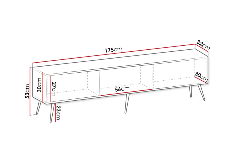 Edson TV-benk 175 cm - Hvit - Møbler - TV- & Mediamøbler - TV benk & mediabenk