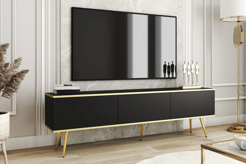 Edson TV-benk 175 cm - Svart - Møbler - TV- & Mediamøbler - TV benk & mediabenk