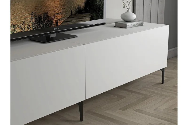 Elspet TV-benk 200 cm - Hvit - Møbler - TV- & Mediamøbler - TV benk & mediabenk