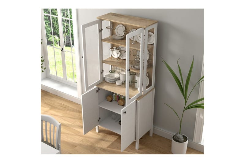 Elvan Bokhylle 83 cm - Natur/Hvit - Oppbevaring - Hylle - Bokhylle