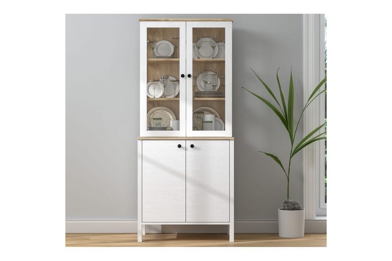 Elvan Bokhylle 83 cm - Natur/Hvit - Oppbevaring - Hylle - Bokhylle