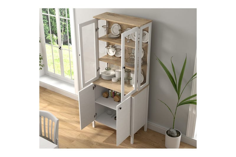 Elvan Bokhylle 83 cm - Natur/Hvit - Oppbevaring - Hylle - Bokhylle