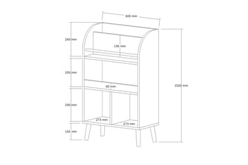 Elyric Bokhylle 60 cm - Hvit - Oppbevaring - Hylle - Bokhylle