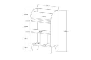 Elyric Bokhylle 60 cm - Hvit - Oppbevaring - Hylle - Bokhylle