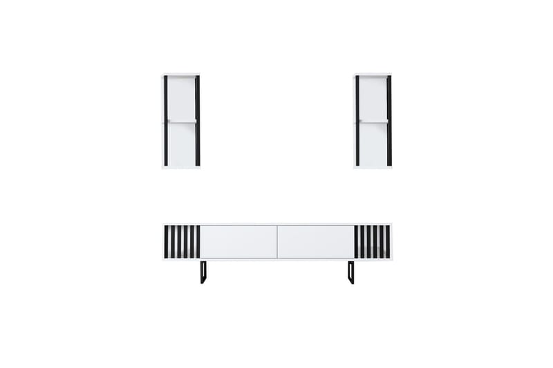 Erdem Tv-benk 180 cm - Hvit/Svart - Møbler - TV- & Mediamøbler - TV benk & mediabenk