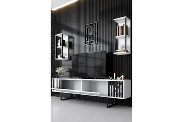 Erdem Tv-benk 180 cm - Hvit/Svart - Møbler - TV- & Mediamøbler - TV benk & mediabenk