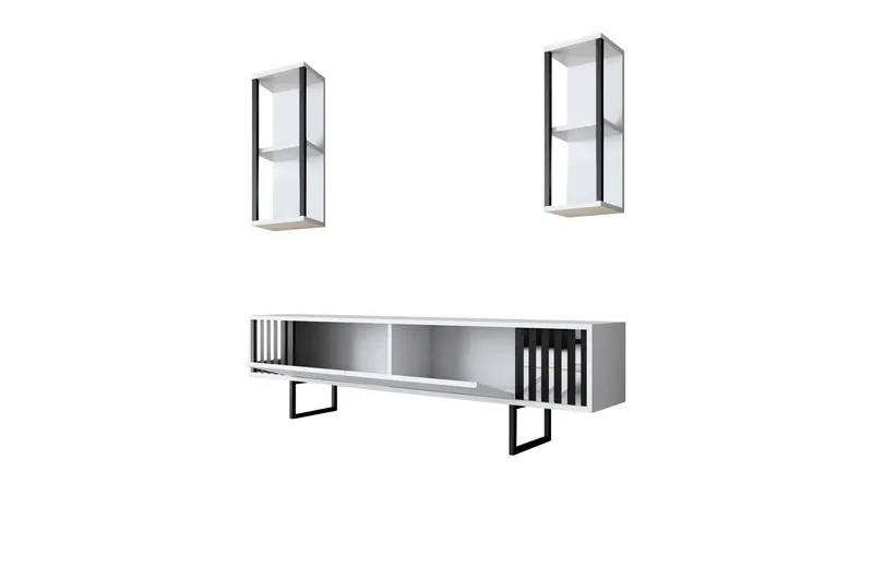 Erdem Tv-benk 180 cm - Hvit/Svart - Møbler - TV- & Mediamøbler - TV benk & mediabenk