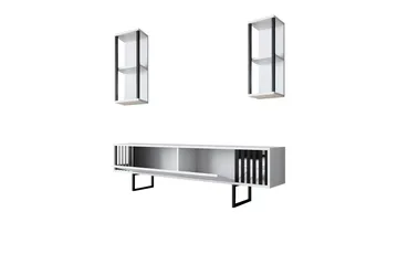 Erdem Tv-benk 180 cm - Hvit/Svart - Møbler - TV- & Mediamøbler - TV benk & mediabenk