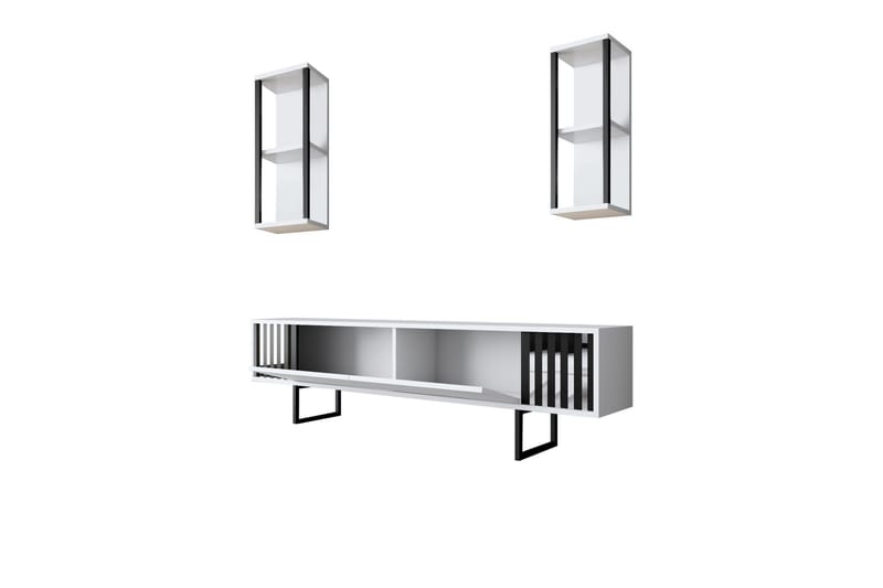 Erdem Tv-benk 180 cm - Hvit/Svart - Møbler - TV- & Mediamøbler - TV benk & mediabenk