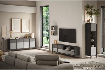 Everest Tv-bänk 206x40 cm - Svart/Grå - Møbler - TV- & Mediamøbler - TV benk & mediabenk