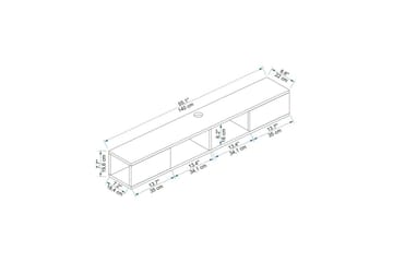 Faval TV-benk 140 cm - Valnøtt/Antrasitt - Møbler - TV- & Mediamøbler - TV benk & mediabenk