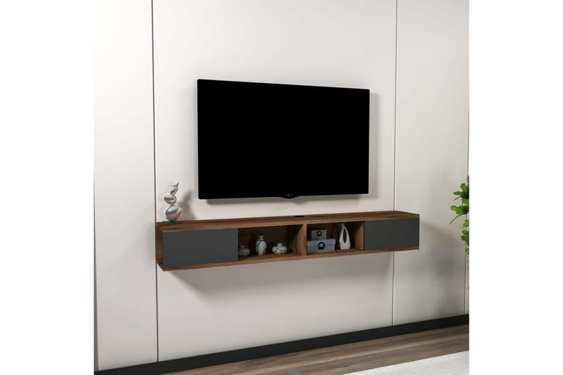 Faval TV-benk 140 cm - Valnøtt/Antrasitt - Møbler - TV- & Mediamøbler - TV benk & mediabenk
