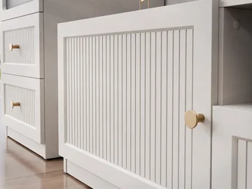 Fayric Gulvstående TV-benk 180 cm med Oppbevaring i Malt Tre - Beige - Møbler - TV- & Mediamøbler - TV benk & mediabenk