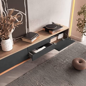 Flytende TV-stativ Frida 2 klaffer med 2 skuffer opp - Antrasitt - Møbler - TV- & Mediamøbler - TV benk & mediabenk