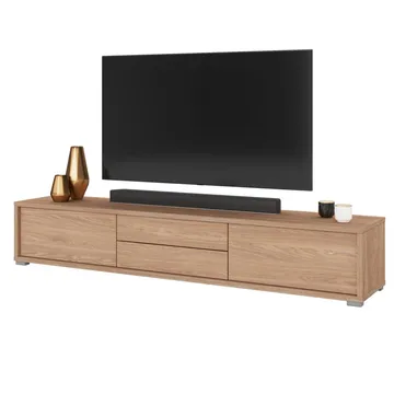 Flytende TV-stativ Frida 2 klaffer med 2 skuffer opp - Oljet Eik - Møbler - TV- & Mediamøbler - TV benk & mediabenk