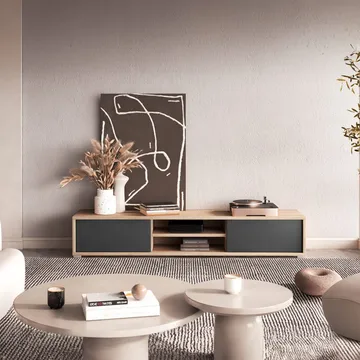 Flytende TV-stativ Frida 2 klaffer opp - Antrasitt - Møbler - TV- & Mediamøbler - TV benk & mediabenk