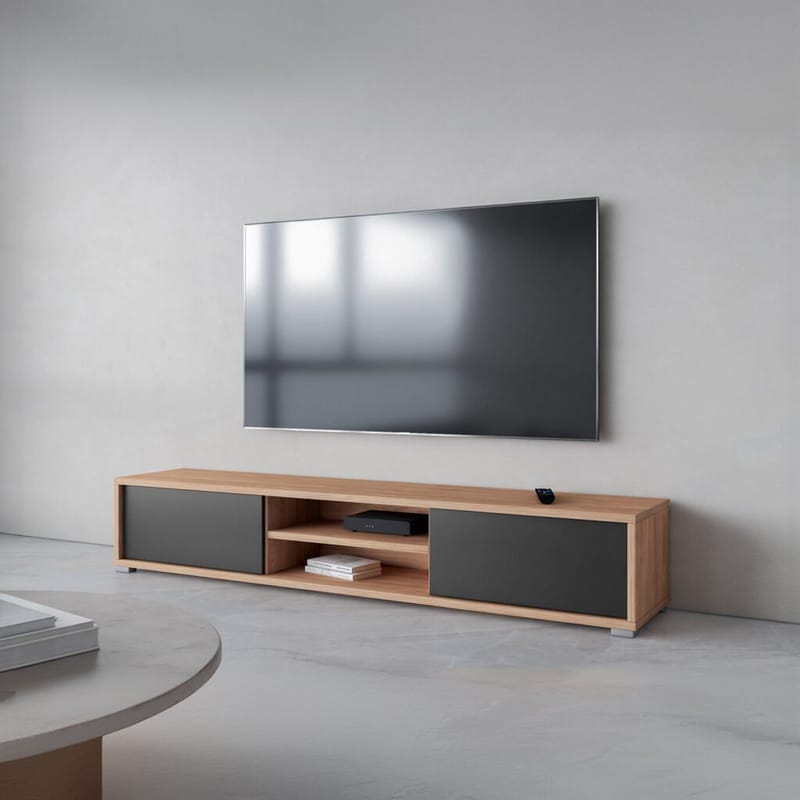 Flytende TV-stativ Frida 2 klaffer opp - Antrasitt - Møbler - TV- & Mediamøbler - TV benk & mediabenk