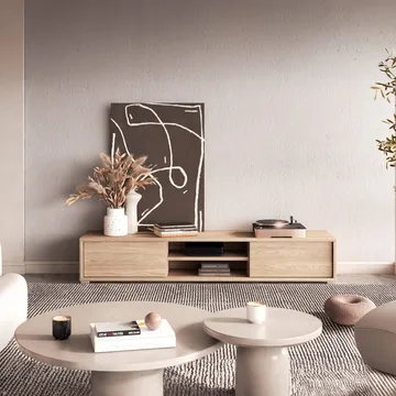 Flytende TV-stativ Frida 2 klaffer opp - Oljet Eik - Møbler - TV- & Mediamøbler - TV benk & mediabenk