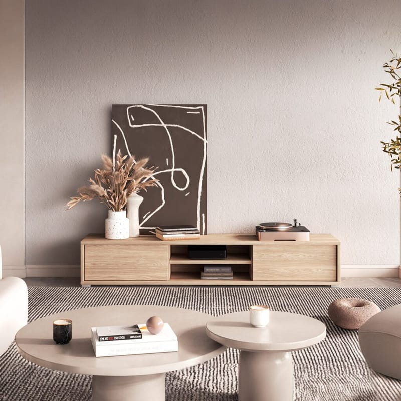 Flytende TV-stativ Frida 2 klaffer opp - Oljet Eik - Møbler - TV- & Mediamøbler - TV benk & mediabenk