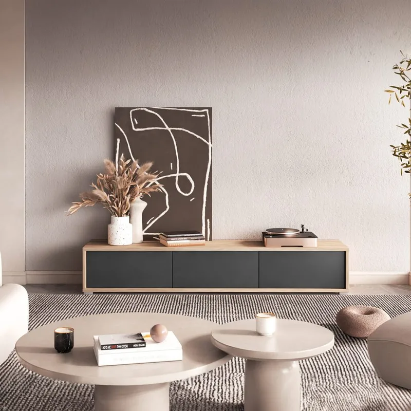 Flytende TV-stativ Frida 3 klaffer opp - Antrasitt - Møbler - TV- & Mediamøbler - TV benk & mediabenk